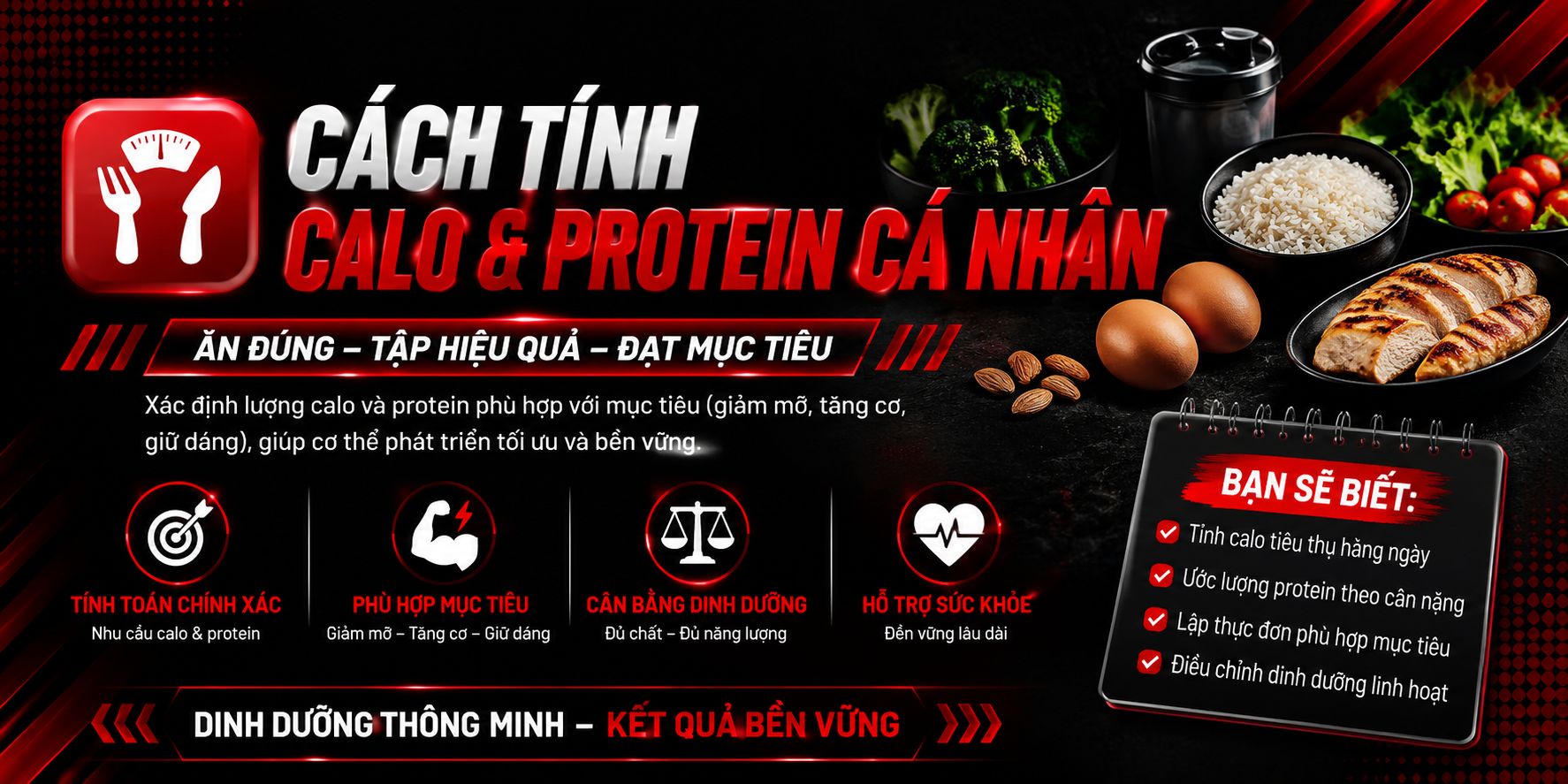 CÁCH TÍNH CALO & PROTEIN CÁ NHÂN